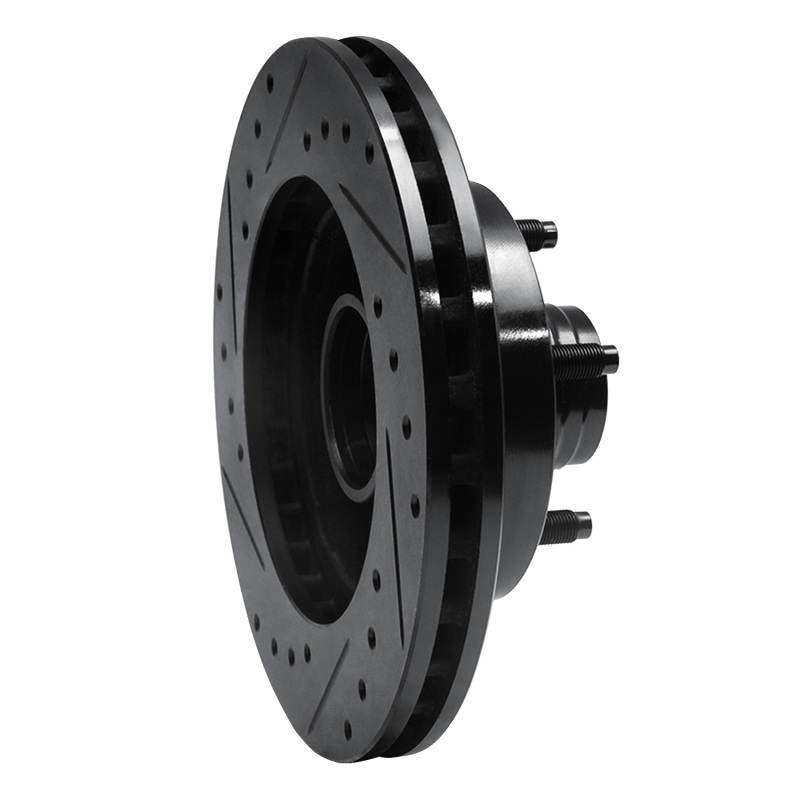 Ford Ranger Brake Rotor (1) - Front Right - R1 Concepts - Drilled & Slotted - Black - `98-`02